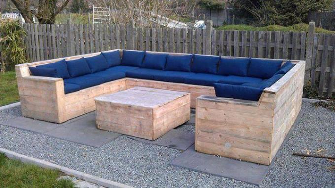 bois palette ensemble jardin