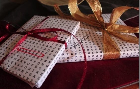 emballage cadeau mot croises