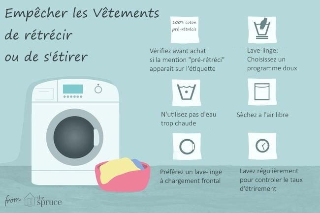 infographie empecher le linge de retrecir ou s etirer