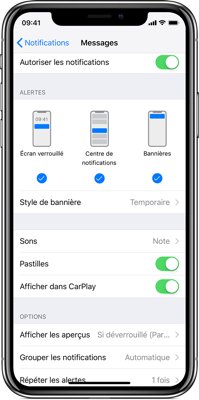 iphone batterie notification