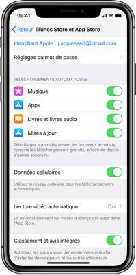 iphone batterie telechargement automatique