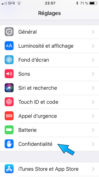 iphone confidentialite