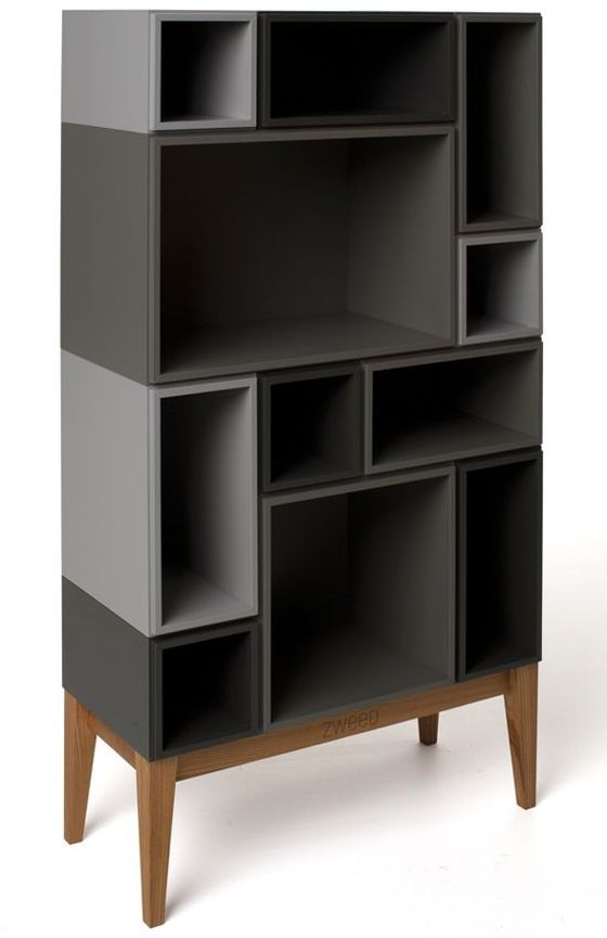 rangement noir gris