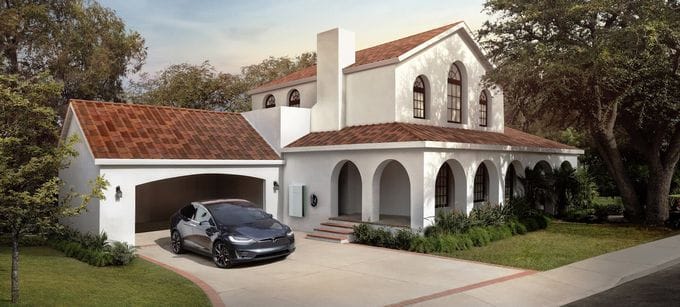 tesla tuile maison toiture